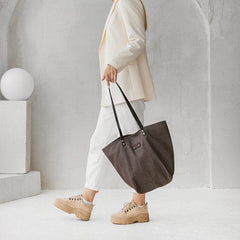 Braune Denim Tragetasche - Vanelion-Taschenwelt