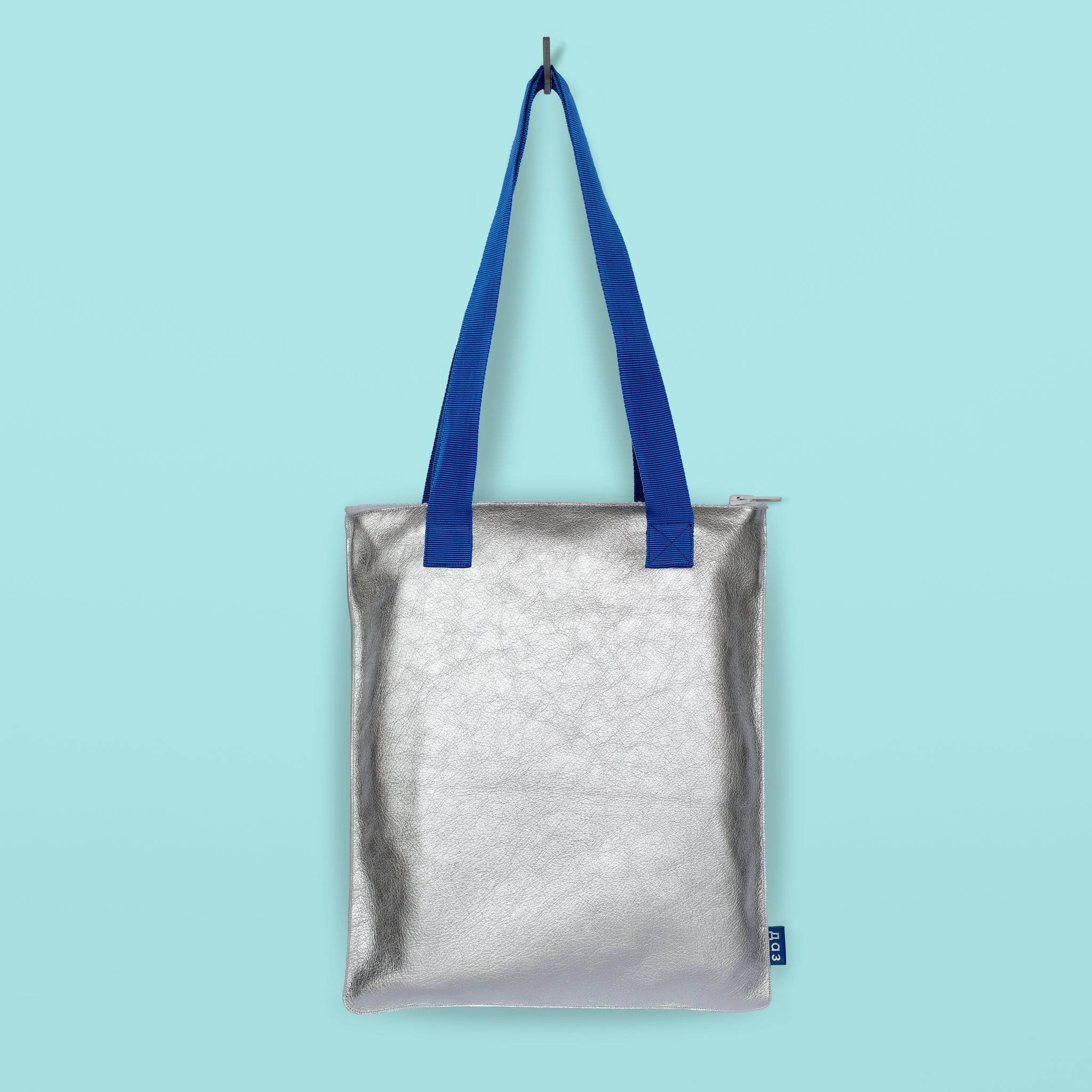 Handgefertigte Leder Tragetasche - Silber - Vanelion-Taschenwelt
