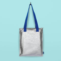 Handgefertigte Leder Tragetasche - Silber - Vanelion-Taschenwelt