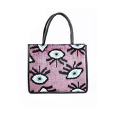 Große Leder& Seide Tragetasche - Bernadette - Vanelion-Taschenwelt