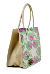 große Leder& Seide Tragetasche- Gemma - Vanelion-Taschenwelt