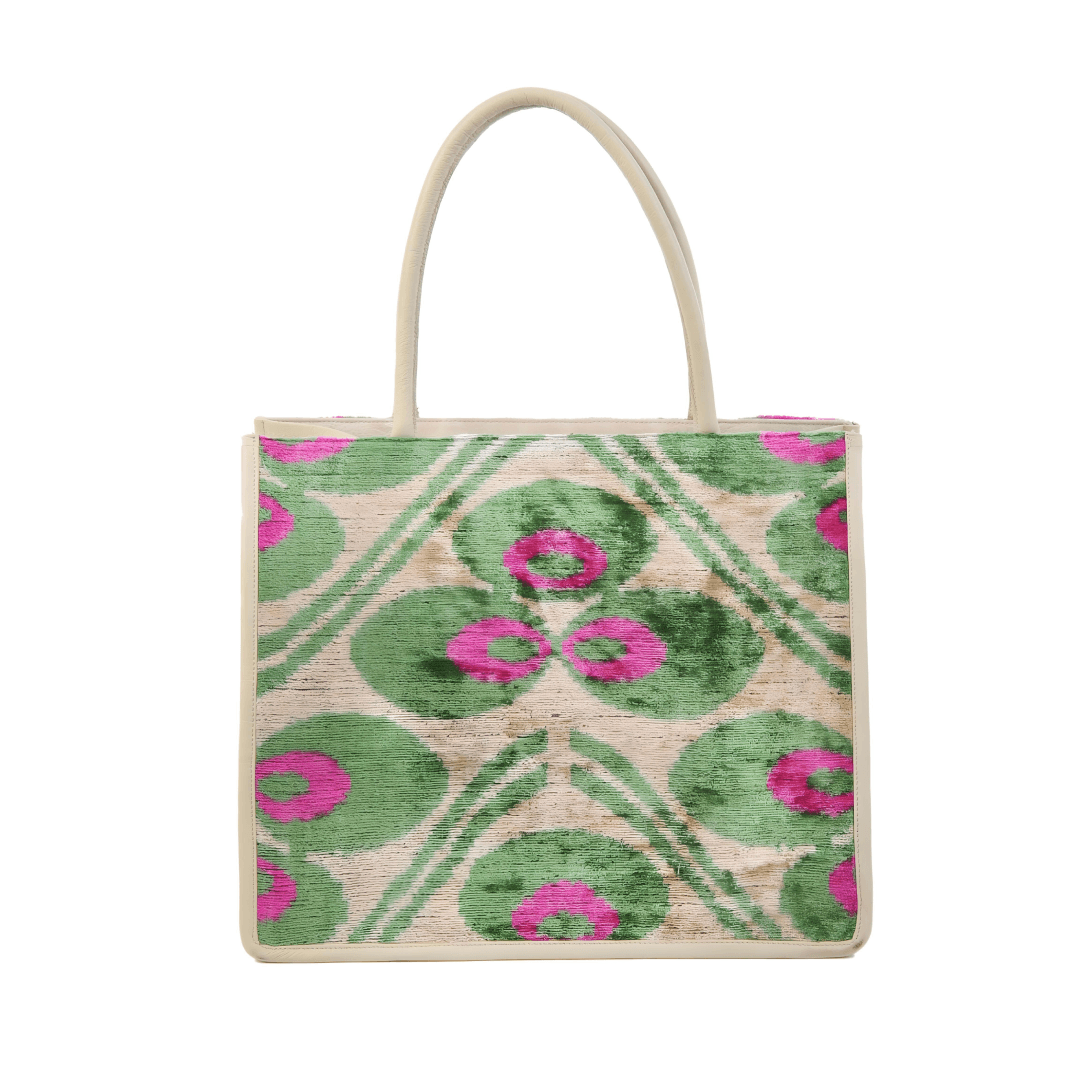 große Leder& Seide Tragetasche- Gemma - Vanelion-Taschenwelt