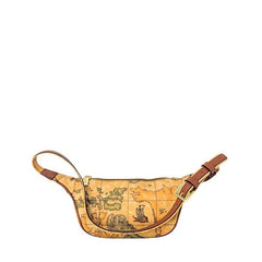 Alviero Martini Herren-Bauchtasche aus Leder mit Landkartenprint