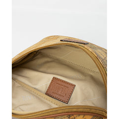 Alviero Martini Herren-Bauchtasche aus Leder mit Landkartenprint