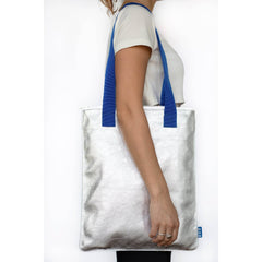 Handgefertigte Leder Tragetasche - Silber - Vanelion-Taschenwelt