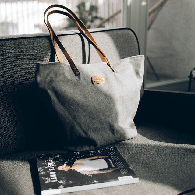 Grauer Denim Tragetasche - Vanelion-Taschenwelt