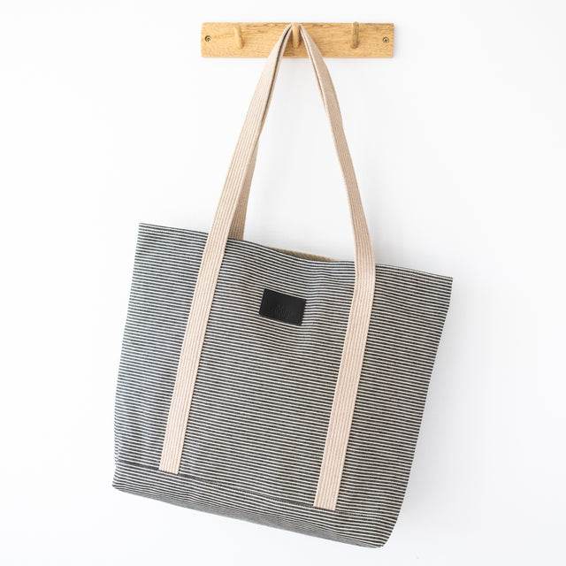 gestreifte Denim Tragetasche - Vanelion-Taschenwelt
