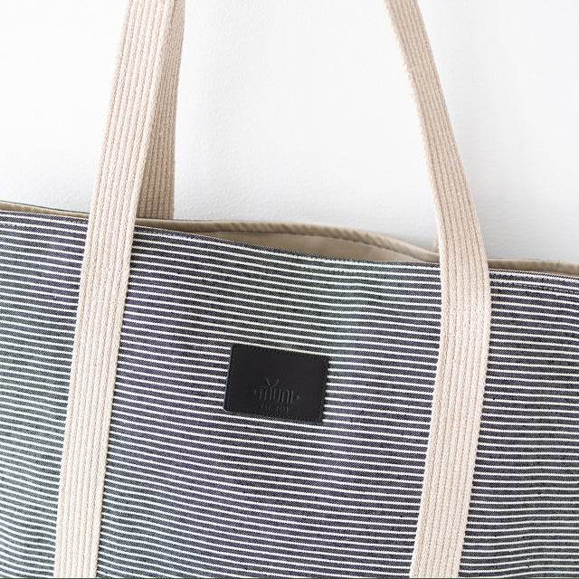 gestreifte Denim Tragetasche - Vanelion-Taschenwelt