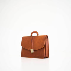 Leder Aktentasche Nr. 99 - Cognac - Vanelion-Taschenwelt