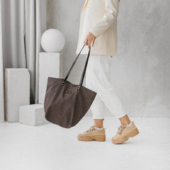 Braune Denim Tragetasche - Vanelion-Taschenwelt