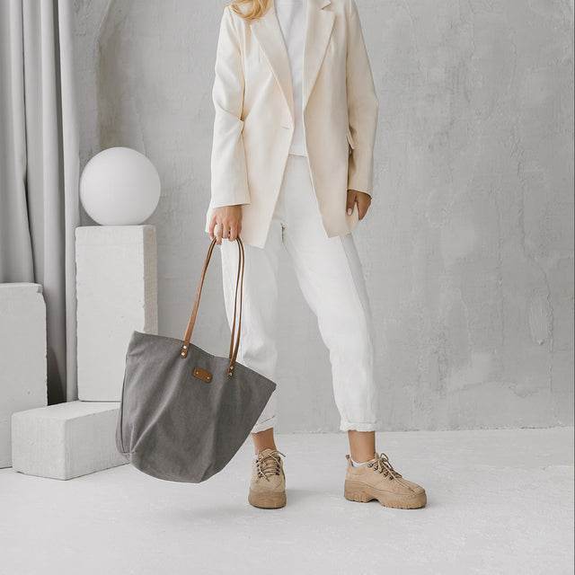 Grauer Denim Tragetasche - Vanelion-Taschenwelt