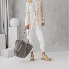 Grauer Denim Tragetasche - Vanelion-Taschenwelt
