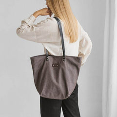 Braune Denim Tragetasche - Vanelion-Taschenwelt
