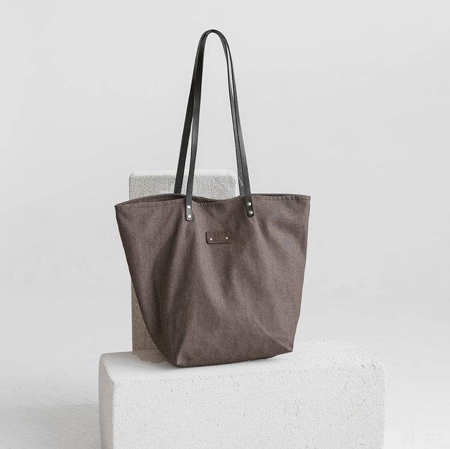 Braune Denim Tragetasche - Vanelion-Taschenwelt