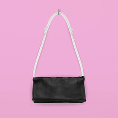 Handgefertigte Gürteltasche aus Leder - Schwarz und Weiß - Vanelion-Taschenwelt