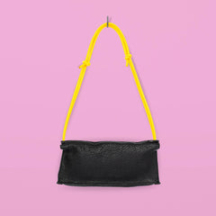 Handgefertigte Gürteltasche aus Leder - Schwarz und Gelb - Vanelion-Taschenwelt